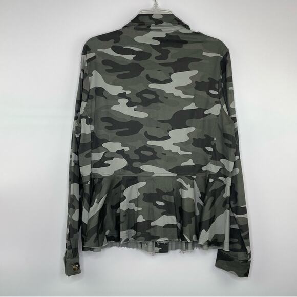 Knox Rose camo peplum button down lightweight jacket size Large - Picture 8 of 12